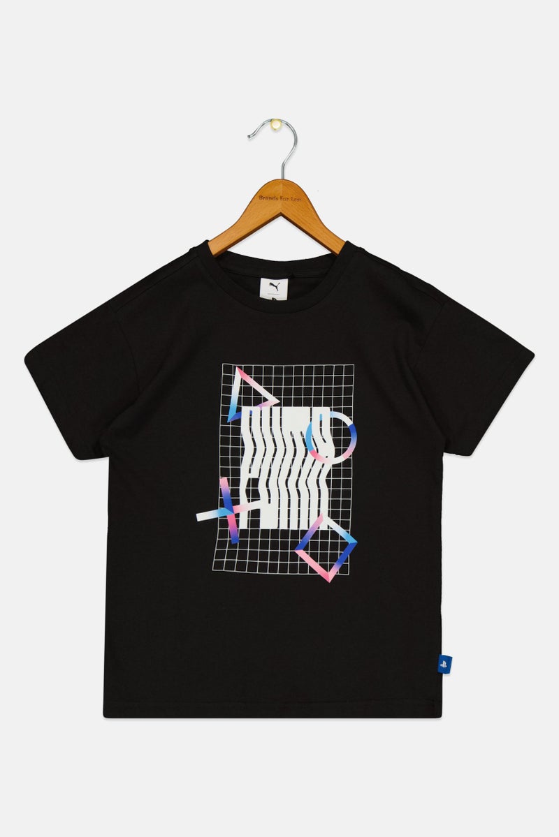 PUMA PlayStation x Puma Kids Boy Short Sleeve Outdoor T-Shirt, Black - Image 2